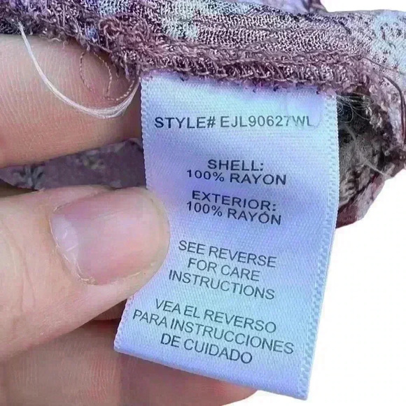 Altar’d State Mauve Purple Paisley Boho Tie-Front Top S - Picture 8 of 10